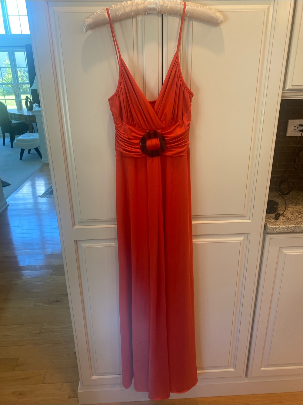 Donna Morgan Orange Slip Dress